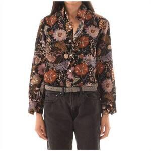 NEW CISSA belle silk blouse in land floral